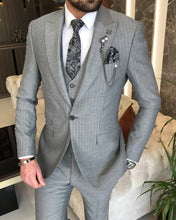 Cargar imagen en el visor de la galería, Alessandro Michele Slim Fit Solid Grey Suit
