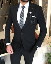 Load image into Gallery viewer, Bram Couvreur Black Solid Slim Fit Suit
