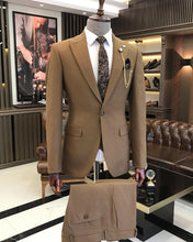 Cargar imagen en el visor de la galería, Bennett Slim-Fit Solid Brown Suit
