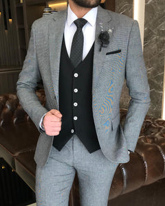 Malcolm Slim Fit Solid Grey Suit