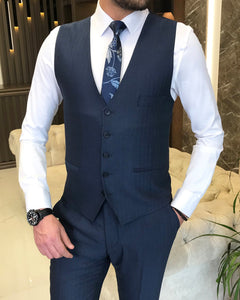 Bram De Buyser Blue Slim Fit Suit