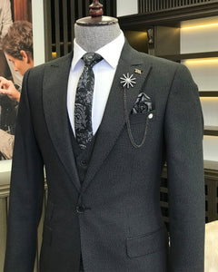 Alessandro Moreschi Slim Fit Solid Black Suit