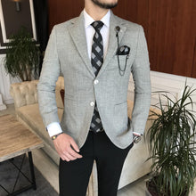 Load image into Gallery viewer, New Look Gray Single Breasted Slim-Fit Blazer
