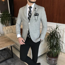 Load image into Gallery viewer, New Look Gray Single Breasted Slim-Fit Blazer
