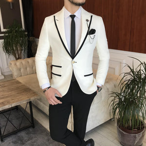 New Look White Single Breasted Slim-Fit Blazer