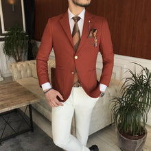 Load image into Gallery viewer, Amur Tile Single Breasted Slim-Fit Blazer
