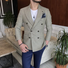 Charger l&#39;image dans la galerie, New Look Colorful Double Breasted Slim-Fit Striped Blazer

