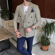 Load image into Gallery viewer, New Look Colorful Double Breasted Slim-Fit Striped Blazer
