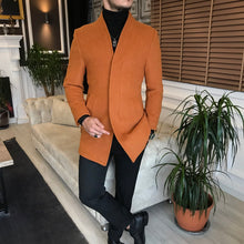 Load image into Gallery viewer, Shelton Slim Fit Single Breasted Camel Woolen Overcoat
