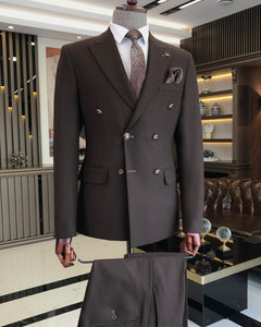 Jeremiah Slim-Fit Double Breasted Brown Suit