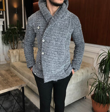 Load image into Gallery viewer, Solid Gray Sherpa Fleece Cardigan
