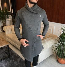 Charger l&#39;image dans la galerie, Whitney Gray Solid Shawl Neck Lightweight Open Front Long Length Cardigan
