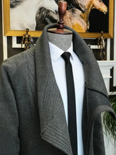 Load image into Gallery viewer, Whitney Gray Solid Shawl Neck Lightweight Open Front Long Length Cardigan
