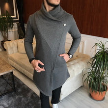 Load image into Gallery viewer, Whitney Gray Solid Shawl Neck Lightweight Open Front Long Length Cardigan

