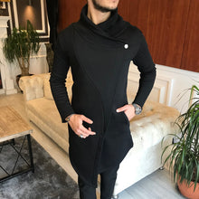 Load image into Gallery viewer, Whitney Black Solid Shawl Neck Lightweight Open Front Long Length Cardigan
