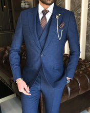 Load image into Gallery viewer, Colin Slim-Fit Solid Blue Suit
