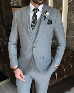 Colin Slim-Fit Solid Gray Suit
