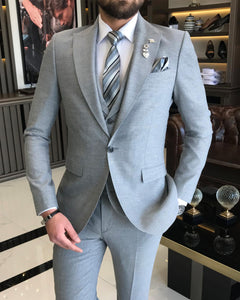 Vincent Slim-Fit Solid Gray Suit