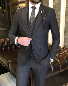Desmond Slim-Fit Solid Brown Suit