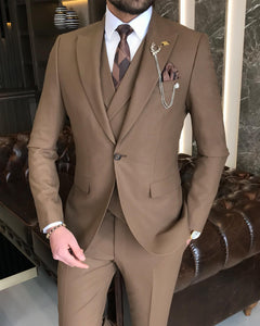 Desmond Slim-Fit Solid Camel Suit