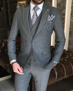 Beau Slim-Fit Solid Gray Suit