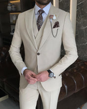 Load image into Gallery viewer, Beau Slim-Fit Solid Beige Suit
