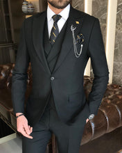 Load image into Gallery viewer, Harland Slim-Fit Solid Black Suit
