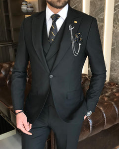 Harland Slim-Fit Solid Black Suit