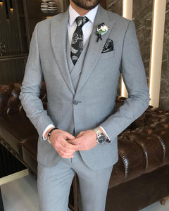 Colin Slim-Fit Solid Gray Suit