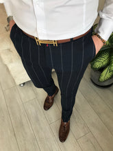 Load image into Gallery viewer, Jake Navy Blue Slim-Fit Pants
