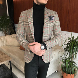 New Look Colorful Single Breasted Slim-Fit Plaid Blazer