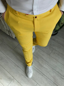 Devon Yellow Slim-Fit Pants