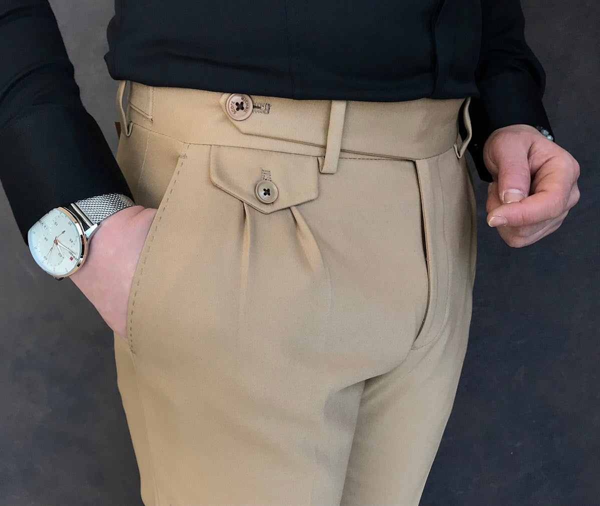 Hudson Camel Slim-Fit Pants – gentsuitspage
